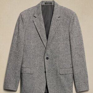 Banana Republic Men's Tailored-Fit Donegal Suit Jacket, Light Gray, 40S, EUC